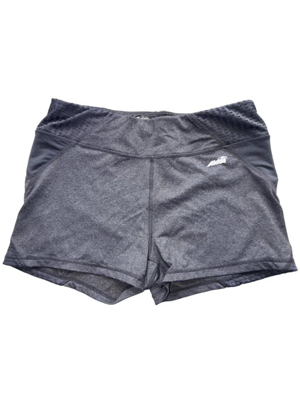 Avia Athletic Shorts Womens L Stretch Activewear Black Blue & Gray 3-Pack